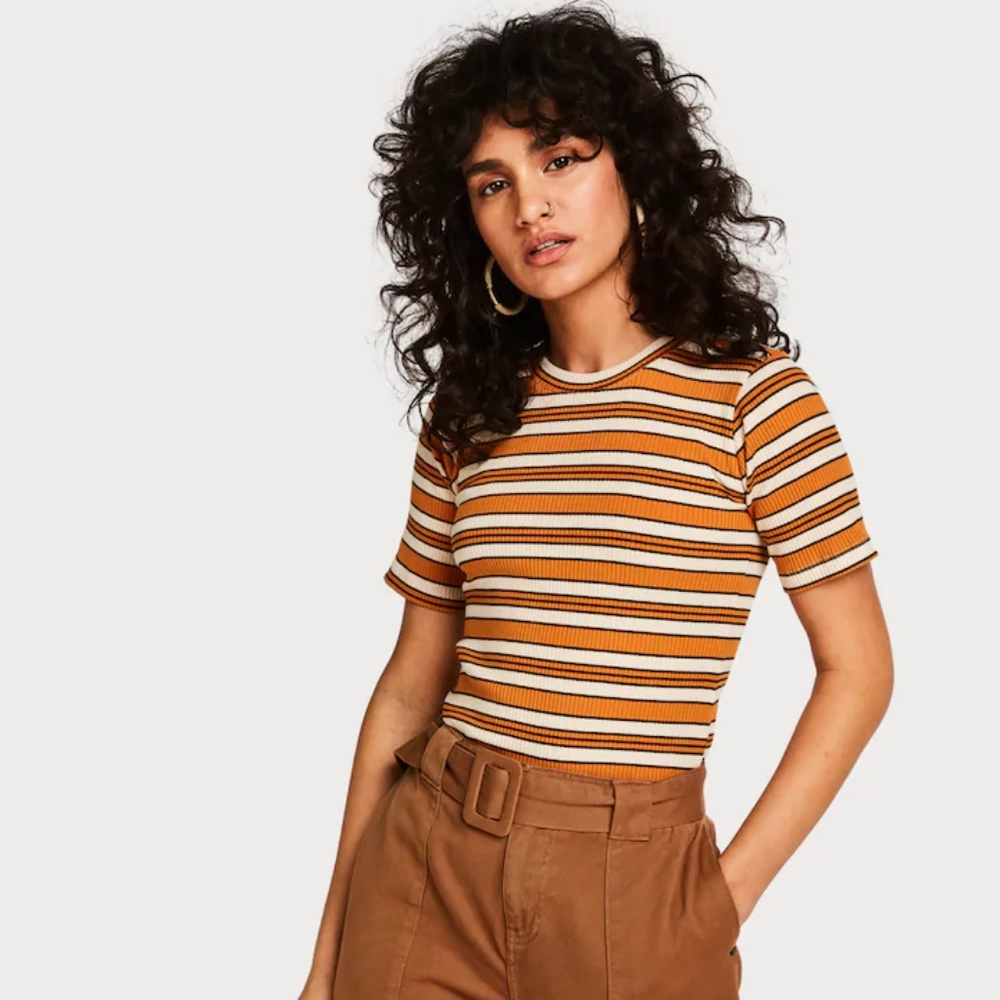 Rib Knit T-Shirt
